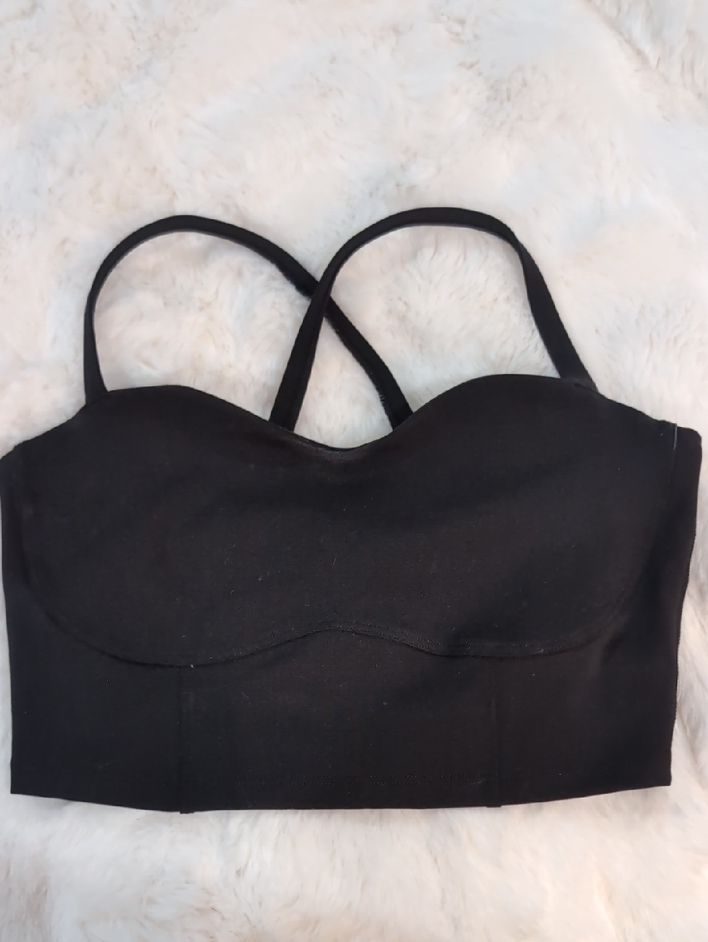Spiritual Gangster Black Longline Bralette with Cross Straps